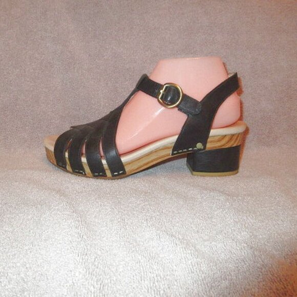 Dansko Mara Sandals Size 38 7.5 8 Leather Comfort Heel Ankle Strap Open Toe - Picture 3 of 14